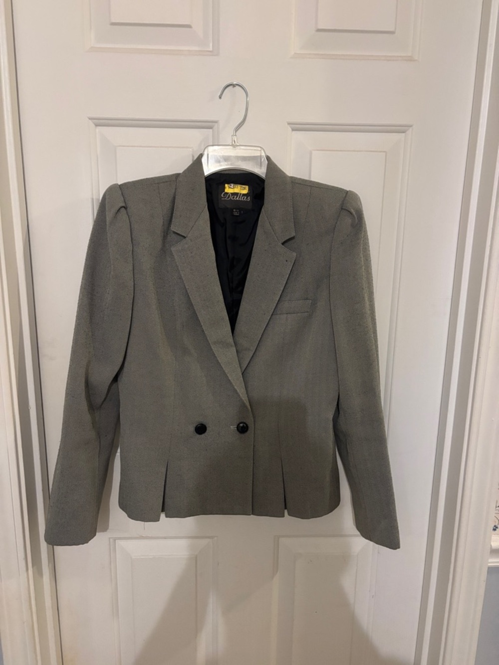 Women's Tailored Gray Double-Breasted Blazer